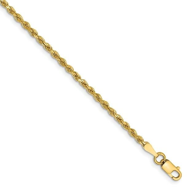 14k Yellow Gold 1.75mm Rope Chain Anklet Fine Jewelry Ideal Gifts For Women 